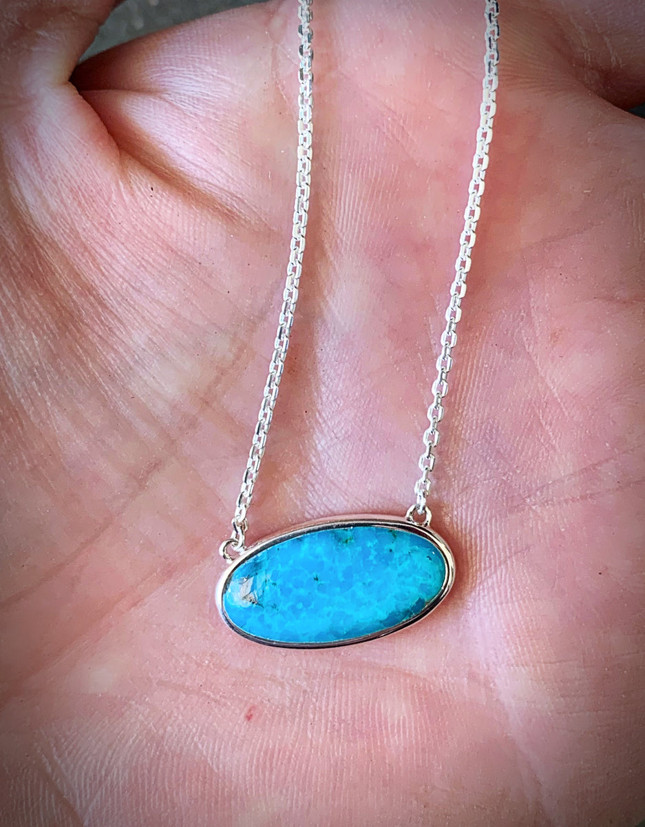 Oval Turquoise Necklace RedWall Jewelry