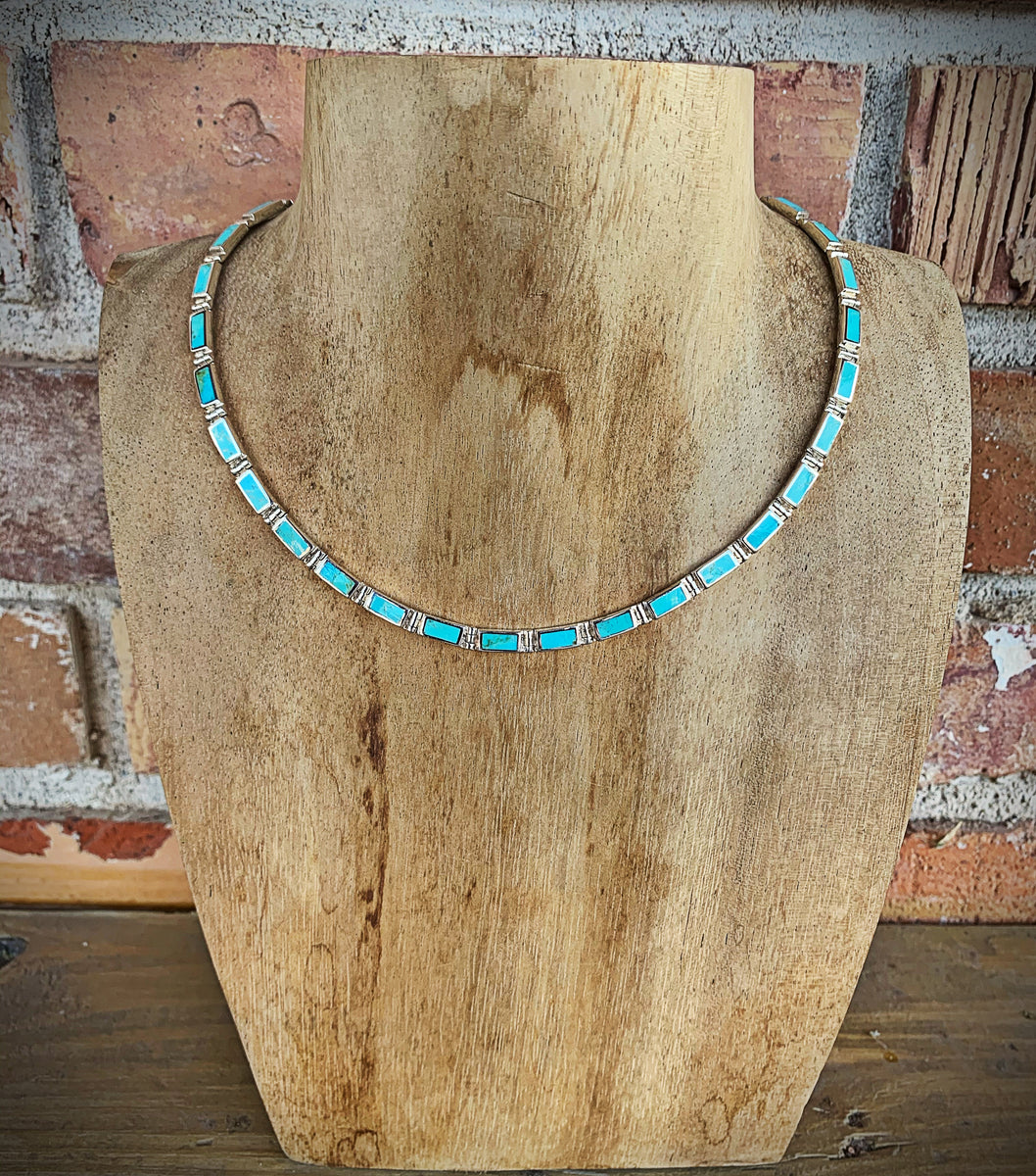 Turquoise Link Necklace RedWall Jewelry