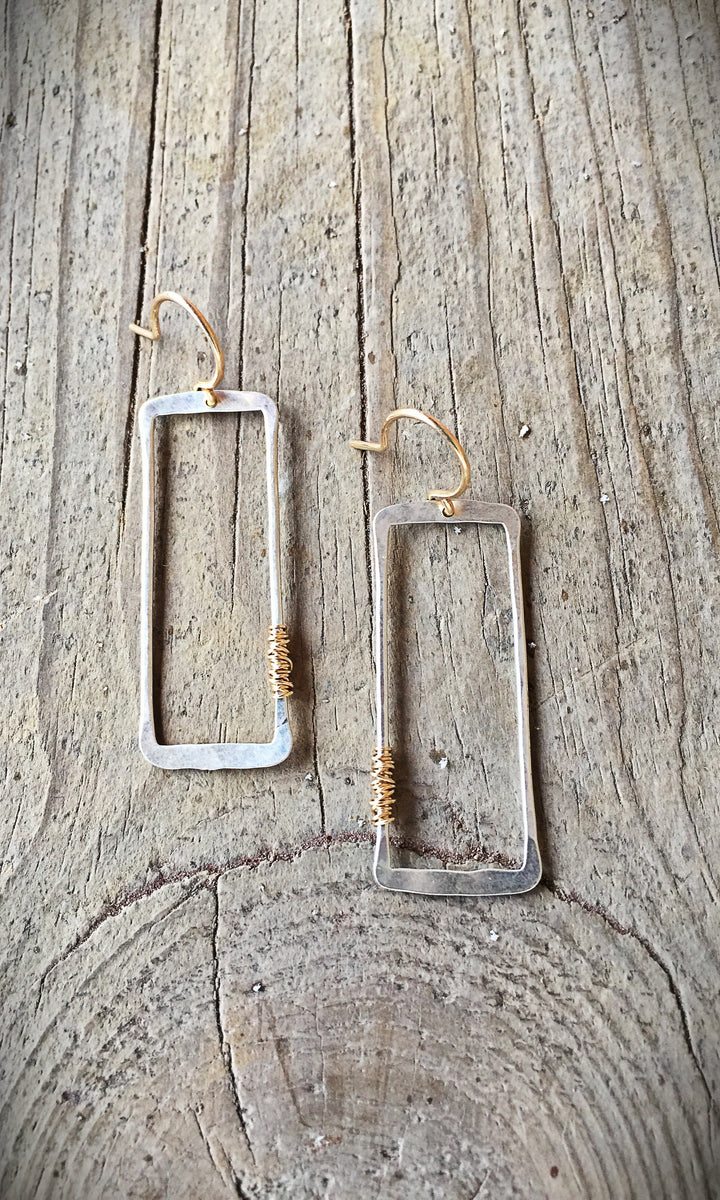 Rectangle Earrings RedWall Jewelry