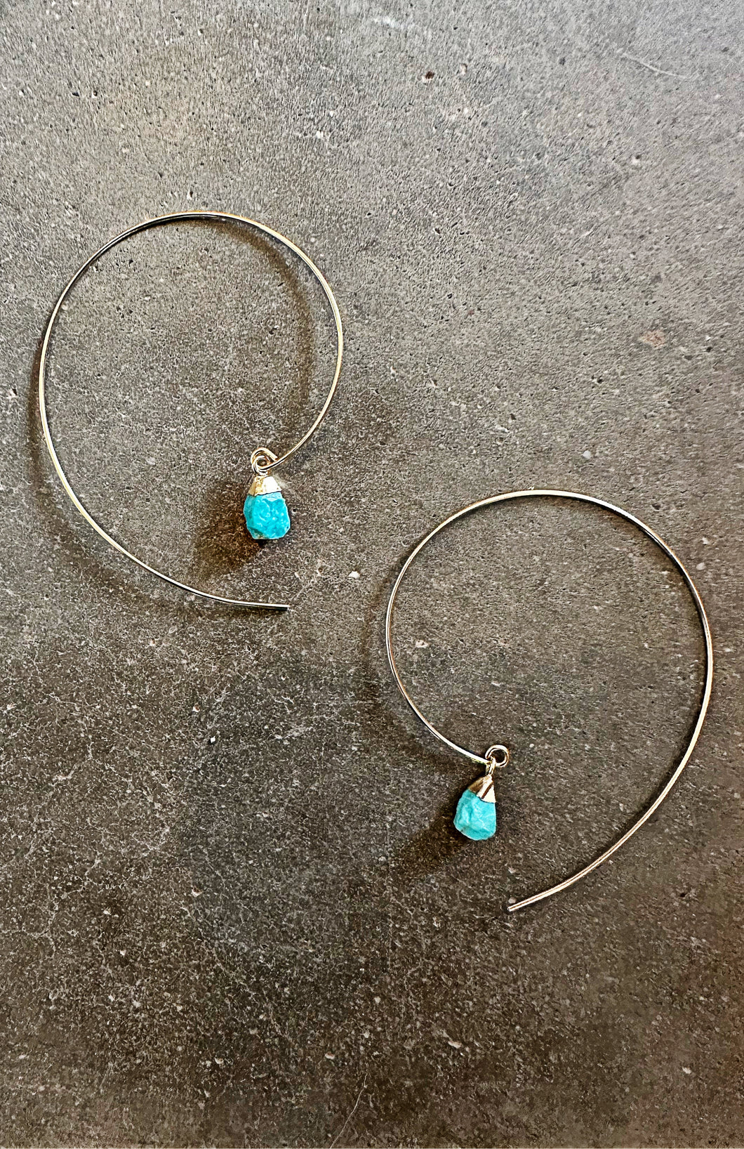 Elegant Turquoise Nugget Earrings