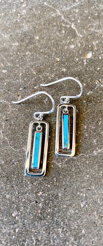 In the Box Turquoise Earrings