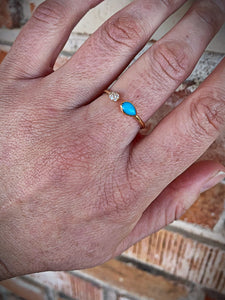 Lovely Turquoise and Diamond Ring