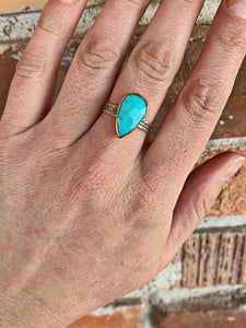 Faceted Pear Turquoise Ring