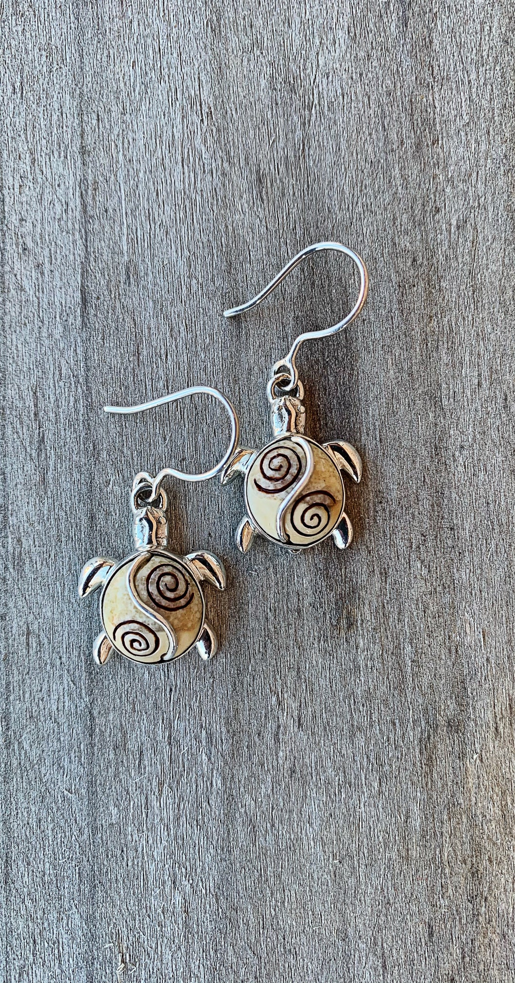 Fossilized Ivory Turtle Earrings