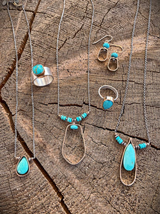 Faceted Turquoise Tear Drop Necklace
