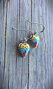 Venetian Glass Heart Earrings
